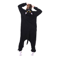 Load image into Gallery viewer, Winter Women Pajamas Kigurumi Unicorn Black Cat  Animal Star Onesies Adult Couple Costume Cosplay Flannel Plus Size Sleepwear
