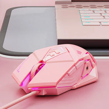 Load image into Gallery viewer, Wired USB Gaming Mouse Pink Mute RGB Gamer 7 Buttons Mice Optical Office Computer Mouse For Desktop Laptop Ergonomic Game Mouse
