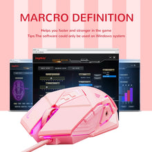 Load image into Gallery viewer, Wired USB Gaming Mouse Pink Mute RGB Gamer 7 Buttons Mice Optical Office Computer Mouse For Desktop Laptop Ergonomic Game Mouse
