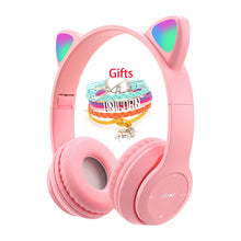 Load image into Gallery viewer, Wireless Headphones Cat Ear with Mic Blue-tooth Glow Light Stereo Bass Helmets Children Gamer Girl Gifts PC Phone Gaming Headset
