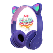 Load image into Gallery viewer, Wireless Headphones Cat Ear with Mic Blue-tooth Glow Light Stereo Bass Helmets Children Gamer Girl Gifts PC Phone Gaming Headset
