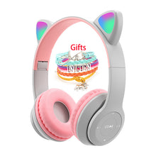 Load image into Gallery viewer, Wireless Headphones Cat Ear with Mic Blue-tooth Glow Light Stereo Bass Helmets Children Gamer Girl Gifts PC Phone Gaming Headset
