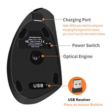 Load image into Gallery viewer, Wireless Vertical Gaming Mouse Ergonomic Mouse Optical 800 1200 1600 DPI 6 Buttons Gaming Mouse For Computer Laptop Mouse Gamer
