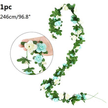 Load image into Gallery viewer, Wisteria Artificial Flower Vine Ivy Leaf Garland Silk Rose Flowers Rattan String Vine Wedding Arch Flower Home Garden Decoration
