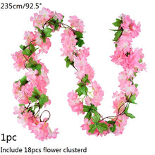 Load image into Gallery viewer, Wisteria Artificial Flower Vine Ivy Leaf Garland Silk Rose Flowers Rattan String Vine Wedding Arch Flower Home Garden Decoration
