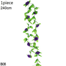 Load image into Gallery viewer, Wisteria Artificial Flower Vine Ivy Leaf Garland Silk Rose Flowers Rattan String Vine Wedding Arch Flower Home Garden Decoration
