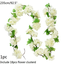 Load image into Gallery viewer, Wisteria Artificial Flower Vine Ivy Leaf Garland Silk Rose Flowers Rattan String Vine Wedding Arch Flower Home Garden Decoration

