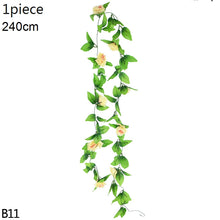 Load image into Gallery viewer, Wisteria Artificial Flower Vine Ivy Leaf Garland Silk Rose Flowers Rattan String Vine Wedding Arch Flower Home Garden Decoration
