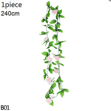 Load image into Gallery viewer, Wisteria Artificial Flower Vine Ivy Leaf Garland Silk Rose Flowers Rattan String Vine Wedding Arch Flower Home Garden Decoration
