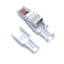 Load image into Gallery viewer, Connector No Crimp Connectors CCTV Ethernet Cable Tool-less Crystal Head Plug CAT6 RJ45 Connector
