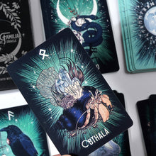 Load image into Gallery viewer, Witch'S Familiar Runic Oracle 24 Card Indie Tarot Deck Runes Rune Cards Animal Oracle Animal Viking Runes Tarot Deck Light Seer
