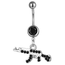 Load image into Gallery viewer, Women Fashion Piercing Pink Color Crystal Heart Wing Belly Navel Ring Dangle Personality Body Jewelry Accessories

