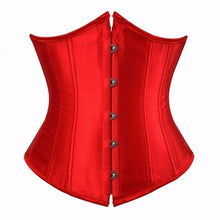 Load image into Gallery viewer, Women Gothic Sexy Satin Underbust Corset Bustier Waist Cincher Slimming Body Shaper Corselete Lingerie Plus Size Party Clubwear
