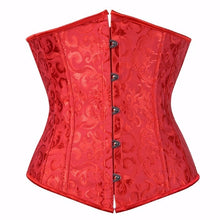 Load image into Gallery viewer, Women Gothic Sexy Satin Underbust Corset Bustier Waist Cincher Slimming Body Shaper Corselete Lingerie Plus Size Party Clubwear
