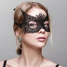 Load image into Gallery viewer, Women Hollow Lace Masquerade Face Mask Sexy Cosplay Prom Party Props Costume Halloween Masquerade Mask Nightclub Queen Eye Mask
