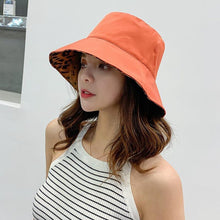 Load image into Gallery viewer, Women Leopard Print Bucket Comfortable Breathe Foldable Men Beach Flat Top Sun Fishing Hat High Quality Flat Panama Hat Street
