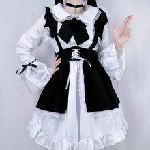 Load image into Gallery viewer, Women Maid Outfit Lolita Cosplay Cute Sexy Erotic Kawaii Cafe Costume Black White Men Uniform Apron Dress Cute Bowknot Mucama
