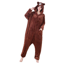 Load image into Gallery viewer, Women Pajamas Flannel Zippers Cartoon Kigurumi Onesie For Adult Men Animal One-Piece Pijamas Girls Cosplay Costume XXL 180-200CM
