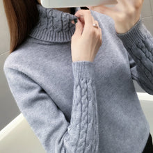 Load image into Gallery viewer, Women's Sweater Turtleneck Pullovers Autumn Winter Sweaters Long Sleeves Thick Warm Female Sweater

