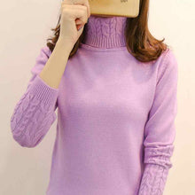 Load image into Gallery viewer, Women's Sweater Turtleneck Pullovers Autumn Winter Sweaters Long Sleeves Thick Warm Female Sweater
