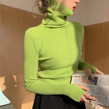 Load image into Gallery viewer, Women heaps collar Turtleneck Sweaters Autumn Winter Slim Pullover Women Basic Tops Casual Soft Knit Sweater Soft Warm Jumper
