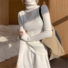 Load image into Gallery viewer, Women heaps collar Turtleneck Sweaters Autumn Winter Slim Pullover Women Basic Tops Casual Soft Knit Sweater Soft Warm Jumper
