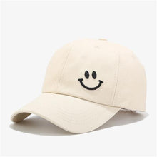 Load image into Gallery viewer, Women's Smile Face Embroidery Baseball Caps Kpop Black Cotton Adjustable Snapback Funny Hip Hop Cap Autumn Sun Dad Hats for Mens
