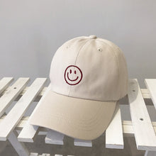 Load image into Gallery viewer, Women's Smile Face Embroidery Baseball Caps Kpop Black Cotton Adjustable Snapback Funny Hip Hop Cap Autumn Sun Dad Hats for Mens
