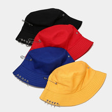 Load image into Gallery viewer, Women's bucket hat Ring Cute Women Flat Fashion Black Bob Hat Hip Hop Fishing Cap Summer Panama Fisherman Streetwear New Cap
