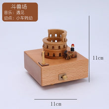 Load image into Gallery viewer, Wooden Music Box  Home Creative Solid Wood Carousel Ferris Wheel Crafts Valentine's Day Gift Decoration Box christmas music box
