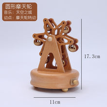 Load image into Gallery viewer, Wooden Music Box  Home Creative Solid Wood Carousel Ferris Wheel Crafts Valentine's Day Gift Decoration Box christmas music box
