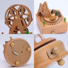 Load image into Gallery viewer, Wooden Music Box  Home Creative Solid Wood Carousel Ferris Wheel Crafts Valentine's Day Gift Decoration Box christmas music box
