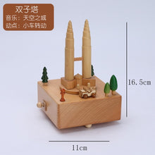 Load image into Gallery viewer, Wooden Music Box  Home Creative Solid Wood Carousel Ferris Wheel Crafts Valentine's Day Gift Decoration Box christmas music box
