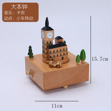 Load image into Gallery viewer, Wooden Music Box  Home Creative Solid Wood Carousel Ferris Wheel Crafts Valentine's Day Gift Decoration Box christmas music box
