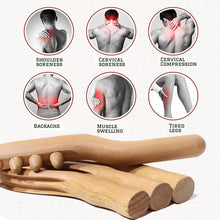 Load image into Gallery viewer, Wooden Scraping Stick Muscle Relaxation Massage Tool for Back Shoulder Neck Waist Leg Lymphatic Drainage Guasha Massage Therapy
