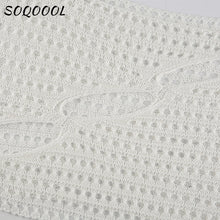 Load image into Gallery viewer, Hollow Out Cropped Knit Smock Top Women Vintage Loose Distressed Crochet Pullovers Crop Tops Fairy Grunge Sweater Cover-up
