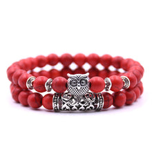 Load image into Gallery viewer, Owl Bracelet Jewelry Stone Bracelets Men Women Pulseira Masculina Feminina Bileklik Pulseras Mujer Bijoux Armband set
