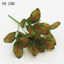 Load image into Gallery viewer, Home Garden Decoration 5 Forks Leaf Artificial Plants Green Grass Tress Silk Fake Flowers Simulation Plants Wall Material
