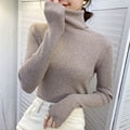 Load image into Gallery viewer, Women Pullover Turtleneck Sweater Autumn Long Sleeve Slim Elastic Korean Simple Basic Cheap Jumper Solid Color Top
