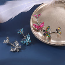 Load image into Gallery viewer, 16G Butterfly Navel Belly Piercing Stainless Steel Belly Button Ring Women Colorful Crystal Butterfly Sexy Body Piercing Gift
