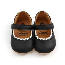 Load image into Gallery viewer, Soft Leather Baby Moccasins Shoes Newborn Rubber Sole Baby Shoes Floral Borders Toddler Shoes Baby Girls Anti-Slip Prewalker
