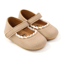 Load image into Gallery viewer, Soft Leather Baby Moccasins Shoes Newborn Rubber Sole Baby Shoes Floral Borders Toddler Shoes Baby Girls Anti-Slip Prewalker
