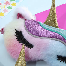 Load image into Gallery viewer, Soft Plush Sleeping Mask Eye Masks Cute Glitter Unicorn Eye Cover Plush Eyepatch Eye Cover Sleeping Blindfold for Travel Rest
