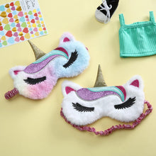 Load image into Gallery viewer, Soft Plush Sleeping Mask Eye Masks Cute Glitter Unicorn Eye Cover Plush Eyepatch Eye Cover Sleeping Blindfold for Travel Rest
