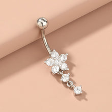 Load image into Gallery viewer, Zirconia butterfly pendant body piercing jewellery crystal navel ring
