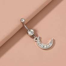 Load image into Gallery viewer, Zirconia butterfly pendant body piercing jewellery crystal navel ring
