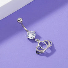 Load image into Gallery viewer, Zirconia butterfly pendant body piercing jewellery crystal navel ring
