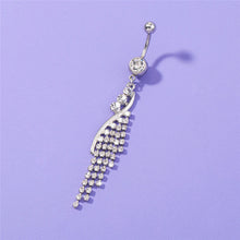 Load image into Gallery viewer, Zirconia butterfly pendant body piercing jewellery crystal navel ring
