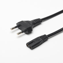 Load image into Gallery viewer, Black 2 Pin Prong  to C7 Extension Cable Power Supply Cord  IEC Figure 8 AC Power Cable For XBOX PS4 Laptop LED Light
