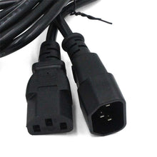 Load image into Gallery viewer, Black IEC320 C13 Female to C14 Male UPS PDU Power Cord 0.75mmx2 Desktop Computer Extension Power Cable 10A 250V 3 Cores 1.5M

